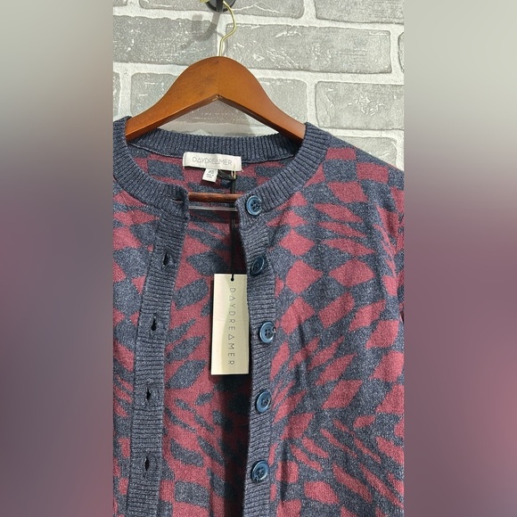 Daydreamer Wave Fitted Plum Berry Cardigan Size X Small NWT - Picture 5 of 8